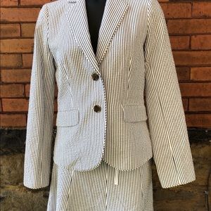 2-Piece J. Crew Suit Set - Blazer & Midi Skirt